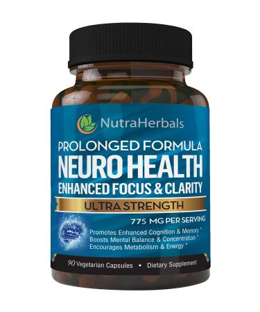 Brain Booster Supplement -"90 Day Supply"- Nootropics Support Mental Clarity, Memory & Focus. Scientifically Formulated for Prolonged Performance - DMAE, Bacopa Monnieri, Rhodiola Rosea.