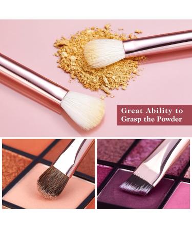 Jessup 6pc Makeup Eye Brush Set Black/Rose Gold | Perfect for Foundation Powder & Eyeshadow - Buy Online on GoSupps.com