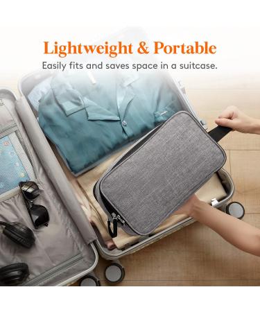 Lifewit Large Grey Men's Travel Toiletry Bag | Water-Resistant Dopp Kit with Double Zippers for Full Size Toiletries and Shaving Accessories - Buy Online on GoSupps.com