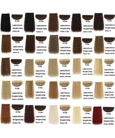 Hair Extensions Clip In Hair Extensions Synthetic Corn Wave 5 Clip in Hair Extensions Heat Resistant Wavy Hairpiece High Temperature 22" for Women Hairpieces Hair Pieces(2) 22inches 2 - Buy Online on GoSupps.com