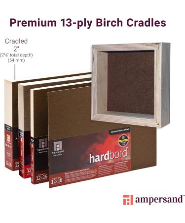 Ampersand Art Supply Hardboard Painting Panel - Museum Series Hardbord 12x12, 2 Cradled Profile - Buy Online on GoSupps.com