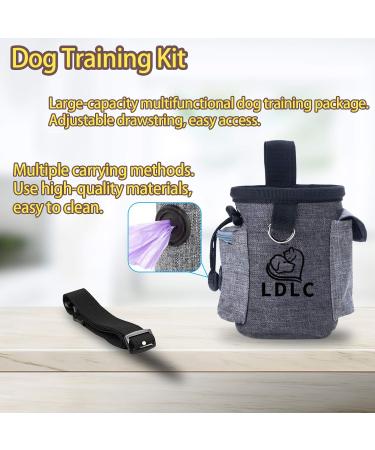 SSRIVER Puppy Training Kit 6 Pcs Adjustable Puppy Doorbells for Dogs Training Bag Whistle to Control Stop Barking Dog Bowl and Poop Bag Pet Trainer Dog Training Set Clicker Grey - Buy Online on GoSupps.com