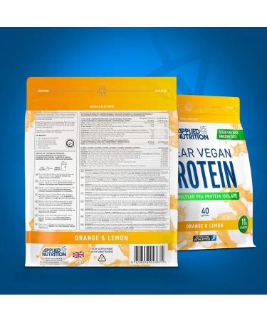Applied Nutrition Clear Vegan Protein - Hydrolysed Pea Isolate Powder (Orange & Lemon) - 600g - Buy Online on GoSupps.com