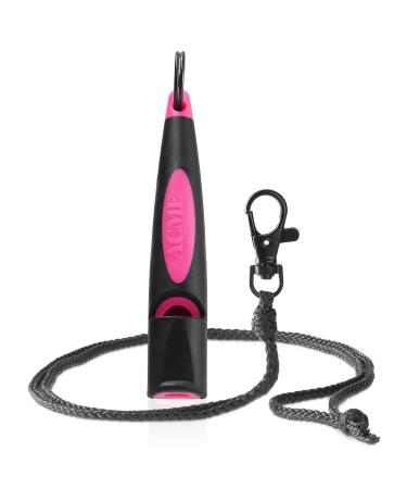 Acme dog whistle No.210.5 (Update 2023) with free pipe band in matt black |Alpha |Ideal for the recall |Large reach |Frequency standardized (Black/DG Pink)