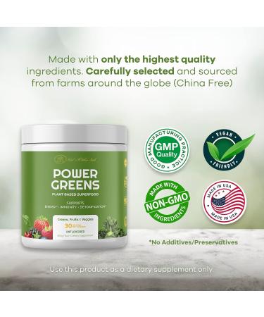 Red's Kitchen Sink Power Greens Powder - Daily Greens Superfood Powder - Fruity Veggie & Green Leafy Smoothie Drink Mix - Superfoods Maca Root Spirulina Chlorella & More (200 Grams) - Buy Online on GoSupps.com