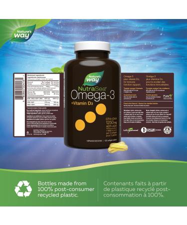 Nature's Way NutraSea+D Omega 3 + Vitamin D Supplement Fresh Mint 150 Soft Gels Fresh Mint 150 count (Pack of 1) - Buy Online on GoSupps.com