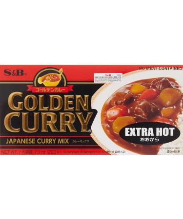 S&B Golden Curry Sauce Mix, Extra Hot, 7.8 Ounce - Buy Online on GoSupps.com