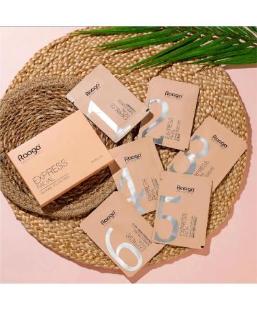 Raaga Professional Express Single Use Facial Kit | For Dry Dull Skin | 6-Step Skincare Set At Home | Cleanser Scrub Toner Massage Gel Face Mask & Sunscreen | 35g/1.23 Oz - Buy Online on GoSupps.com