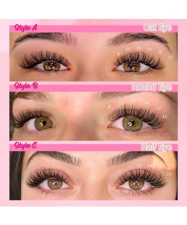 Goddvenus Individual lashes Cluster Lashes DIY Eyelashes Individual Wispy Cluster Eyelash Extensions Lash Clusters140pcs Cluster Lashes Extensions 40D-QC - Buy Online on GoSupps.com