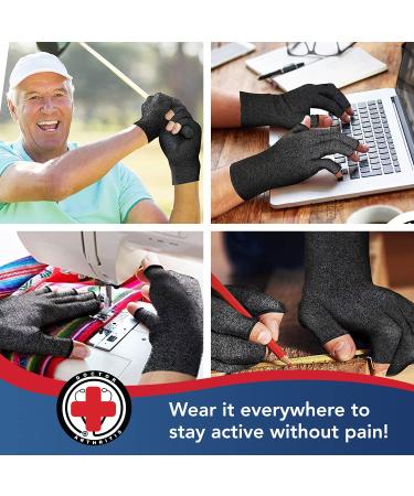 Doctor Developed Compression Gloves for Arthritis + Handbook | 2 Pairs XS - Women & Men Hand Support for Pain Relief & Carpal Tunnel - Buy Online on GoSupps.com
