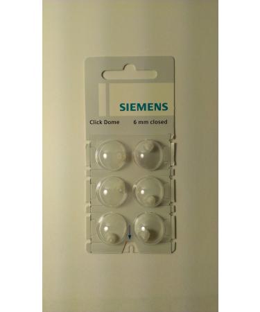 Siemens Click Dome 6mm Closed For RIC Hearing Aids - 6 Domes Each