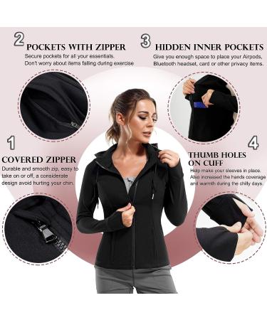 TrainingGirl Women's Full Zip Yoga Track Jacket - Black, Medium - Buy Online on GoSupps.com