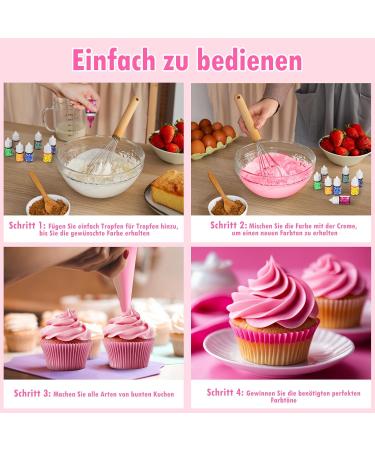 12 Colors Food Color Gel Set - Highly Concentrated Baking Colors for Cakes Cookies Icing & More - 6g Bottles | International Shipping - Buy Online on GoSupps.com
