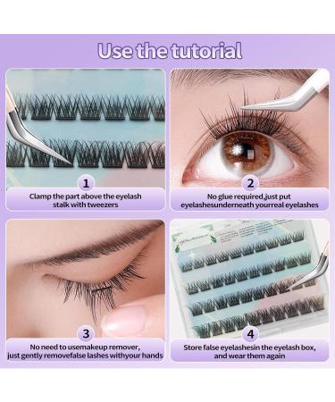 Self-Adhesive Lashes | Natural Looking Press-On Lash Tufts | 10-16mm Individual Lashes (S Model) - No Glue Needed - Buy Online on GoSupps.com