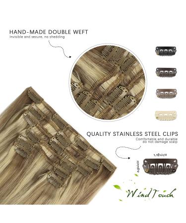 WindTouch 12 Mixed Bleach Blonde Clip-in Hair Extensions - 70g Highlights #18P613 - Buy Online on GoSupps.com