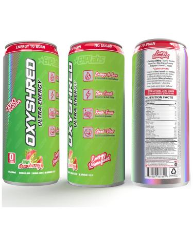 EHP Labs OxyShred Healthy Energy Drink - Zero Sugar Zero Carbs Kiwi Strawberry 12-Pack with Amino Acids & Green Tea Extract - Buy Online on GoSupps.com