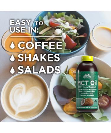 COUNTRY FARMS MCT Oil, Brain and Body Fuel from Coconuts*, Promotes Natural Energy, Keto and Paleo Friendly, Flavorless and Odorless, Non-GMO, 12 Fl Oz - Buy Online on GoSupps.com