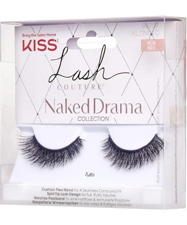 KISS Lash Couture Naked Drama Collection 1 Pair of False Lashes Tulle Full and Fluffy Faux Mink Fake Eyelashes with Cushion Flexi Band includes Lash Glue - Buy Online on GoSupps.com