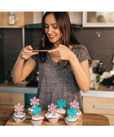 24 Pack Snowflake Gender Reveal Cupcake Toppers Pink Blue Winter Snowflake Cupcake Picks for Baby Shower Winter Wonderland Snowflake Theme Birthday Gender Reveal Party Cake Decorations Supplies 14 - Buy Online on GoSupps.com