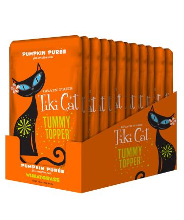 Tiki Pets Tummy Topper Wet Food Treats - Grain Free Pumpkin Pure for Sensitive Stomachs Cat 1.5 Ounce (Pack of 12)