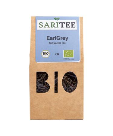 FRUTEG SARITEE Organic E3LGrey Black Tea loose Loser black tea from certified organic farming Fine tea leaves Earl Gray with Natural Bergamot Aroma 70g