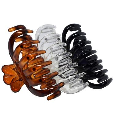 Marrie hair clips for women and girls-non-slip double-baked handle clamp for strong holding hair clips for medium to thin and long stylish hair accessories (black brown clear) - Buy Online on GoSupps.com