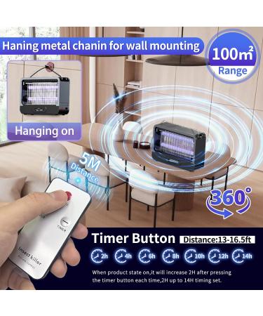 MJUM Double-Sided Electric Mosquito Trap Lamp - 20W 3500V Timer & Remote Control | Effective Insect Destruction for Home & Garden - Includes 2 Replacement Lamps - Buy Online on GoSupps.com