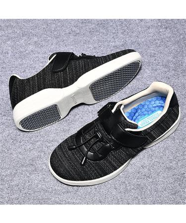 Men's Wide Comfort Diabetic Shoes | Orthopedic Anti-Slip Walking Shoes for Arthritis & Edema | Lightweight & Supportive Footwear for Healthier Seniors - Black/Gray 9 - Buy Online on GoSupps.com