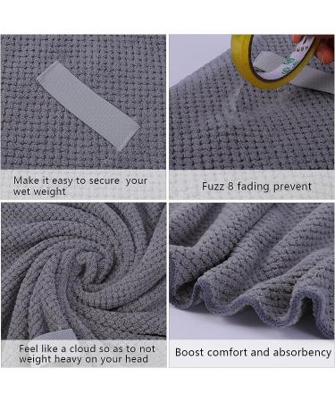 Super Absorbent Microfiber Hair Towel Wrap for Women - Quick Dry Turban for Wet Curly Long Thick Hair - Anti Frizz & Hands-Free Drying Towel (Grey) - Buy Online on GoSupps.com