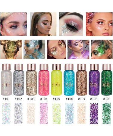  EONFAVE EONFAVE Glitter Gel for Body Face and Hair Liquid Glitter Large Glitter for Body and Hair Clothing Decoration Sequins and Accessories (105# Yellow) - Buy Online on GoSupps.com