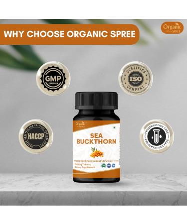 ORGANIC SPREE Neem & Sea Buckthorn Supplement 120 Tablets Each USDA Organic Skin & Immunity Support Azadirachta Indica & Hippophae Rhamnoides Omega 7 Superfruit* - Buy Online on GoSupps.com