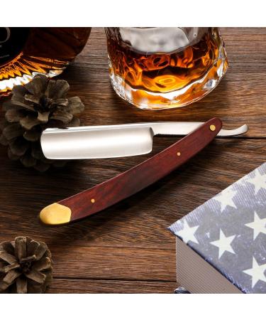 Professional Vintage Straight Razor Set for Men - Wooden Handle Steel Blade Iron Box & Leather Strop - Buy Online on GoSupps.com