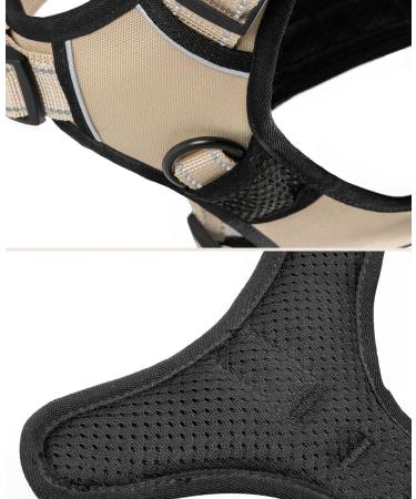 Lionto Padded Anti-Pull Dog Harness | Reflective Safety Harness | Adjustable Size L | Beige - Buy Online on GoSupps.com