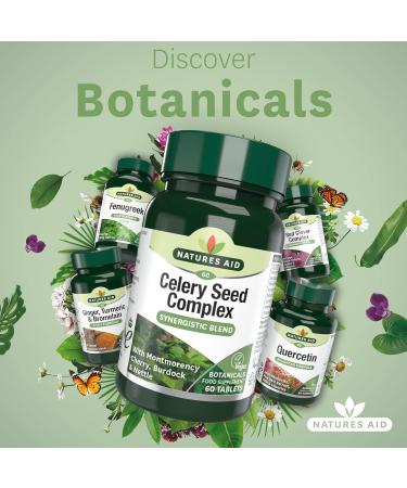 Natures Aid Celery Seed Complex With Montmorency Cherry Nettle & Burdock Vegan Tablets 60 Count (Pack of 1) - Buy Online on GoSupps.com