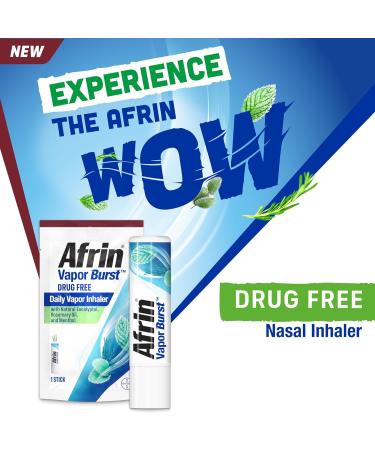 New Afrin Vapor Burst On-The-Go Daily Inhaler 100% Drug Free Infused with Natural Eucalyptol Rosemary Oil and Menthol 0.8 mL - Buy Online on GoSupps.com