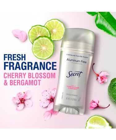 Secret Clinically Proven Aluminum Free Deodorant for Women Cherry Blossom & Bergamot Scent 2.4 oz Cherry Blossom & Bergamot 2.4 Ounce (Pack of 1) - Buy Online on GoSupps.com