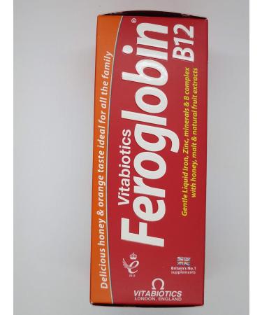 Feroglobin Vitabiotics B12 Iron Liquid Supplement 200ml - Boost Energy & Iron Levels - Buy Online on GoSupps.com