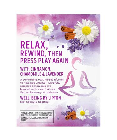Lipton Stress Therapy Herbal Tea Bags - Cinnamon Chamomile Lavender Blend, 15 Count (Pack of 4) - Buy Online on GoSupps.com