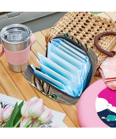 Flowers & Butterflies Kolibri Pattern Sanitary Napkin Storage Bag | Portable Menstrual Cup Pocket with Zipper for Teen Girls & Women - Buy Online on GoSupps.com