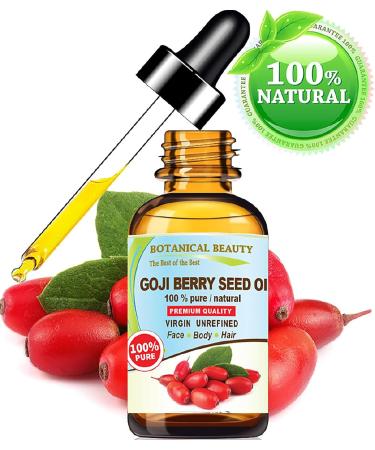 100% Pure Goji Berry Seed Oil - Virgin Cold Pressed Carrier Oil for Face Skin Hair & Nails | Botanical Beauty - 30ml - Buy Online on GoSupps.com
