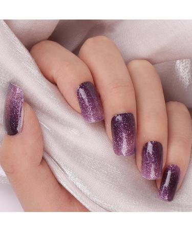 Colofalla 16 PCs Purple UV Nail Film - Self-Adhesive Gel Nail Wraps for DIY Nail Art | Durable Nail Stickers for Women - Buy Online on GoSupps.com