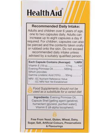 HealthAid Evening Primrose Oil 500 mg 120 Capsules - Natural Support for Women's Health - Buy Online on GoSupps.com
