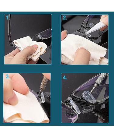 Soft Silicone Air Chamber Eyeglasses Nose Pads - 19 Pairs with Screws, Micro Screwdriver, Cloth, Anti-Drop Hook - Buy Online on GoSupps.com