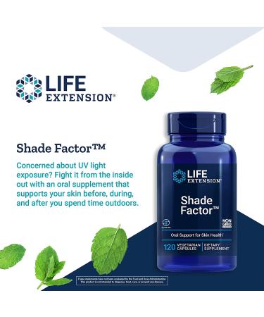 Life Extension Shade Factor 120 Veg Capsules - Optimal Sun Protection & Antioxidant Support - Buy Online on GoSupps.com