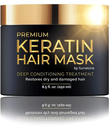 Sunatoria Keratin Hair Mask - Professional Treatment for Repair, Nourishment & Beauty - With Hydrolyzed Keratin for Extra Hydration - Gold Keratin Formula - Buy Online on GoSupps.com
