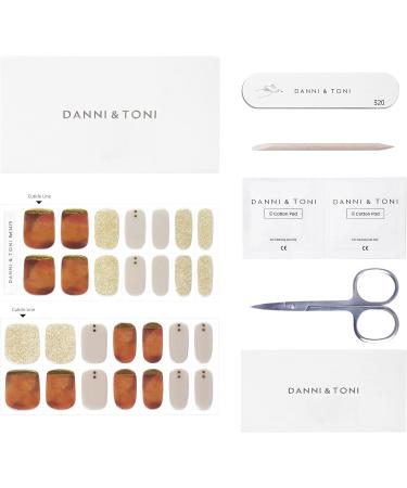 DANNI & TONI 28 Golden Luxe Gel Nail Polish Strips - Salon-Quality Manicure Stickers Set - Buy Online on GoSupps.com