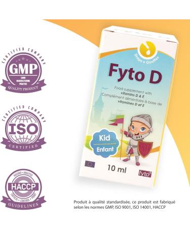 Fyto D 800 IU Vitamin D3 for Children - Growth & Vitality Bone & Teeth Support Enhanced Immunity & Defense 10ml Dropper Neutral Taste Plant Derived Natural No Additives - Buy Online on GoSupps.com