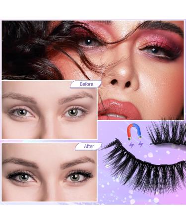 14 Pairs Magnetic Eyelashes & Eyeliner Kit | Long-lasting No Glue Reusable Natural Look with Tweezers - 17 Piece Set - Buy Online on GoSupps.com