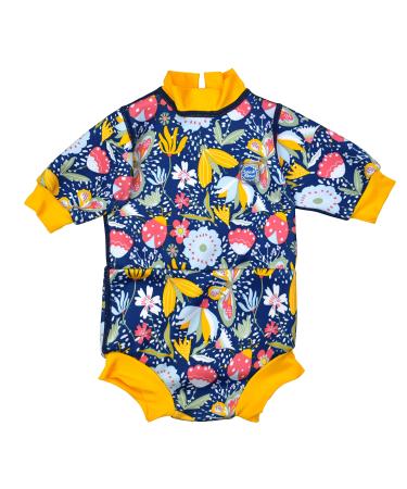 Splash About Happy Nappy Wetsuit with Reusable Swim Nappy Garden Delight 12-24 Months