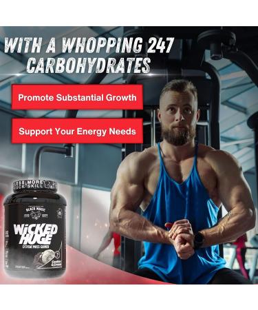 Worldwide Nutrition Bundle - Black Magic Wicked Huge Mass Gainer Cookies & Cream 7.68 lbs | Muscle Support & Recovery Supplement - Buy Online on GoSupps.com